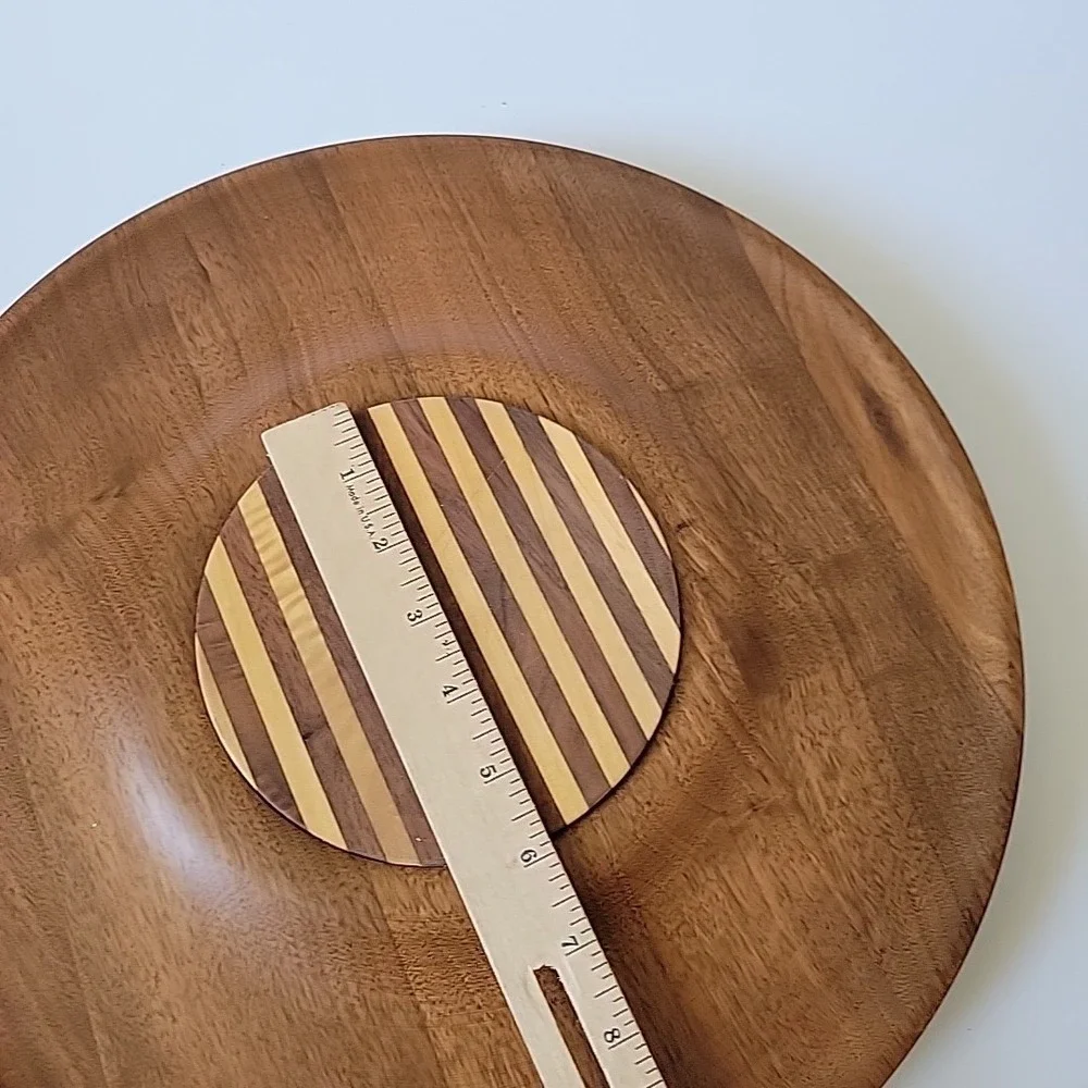 Kustom Kraft Vintage MCM Black Walnut Lazy Susan 14